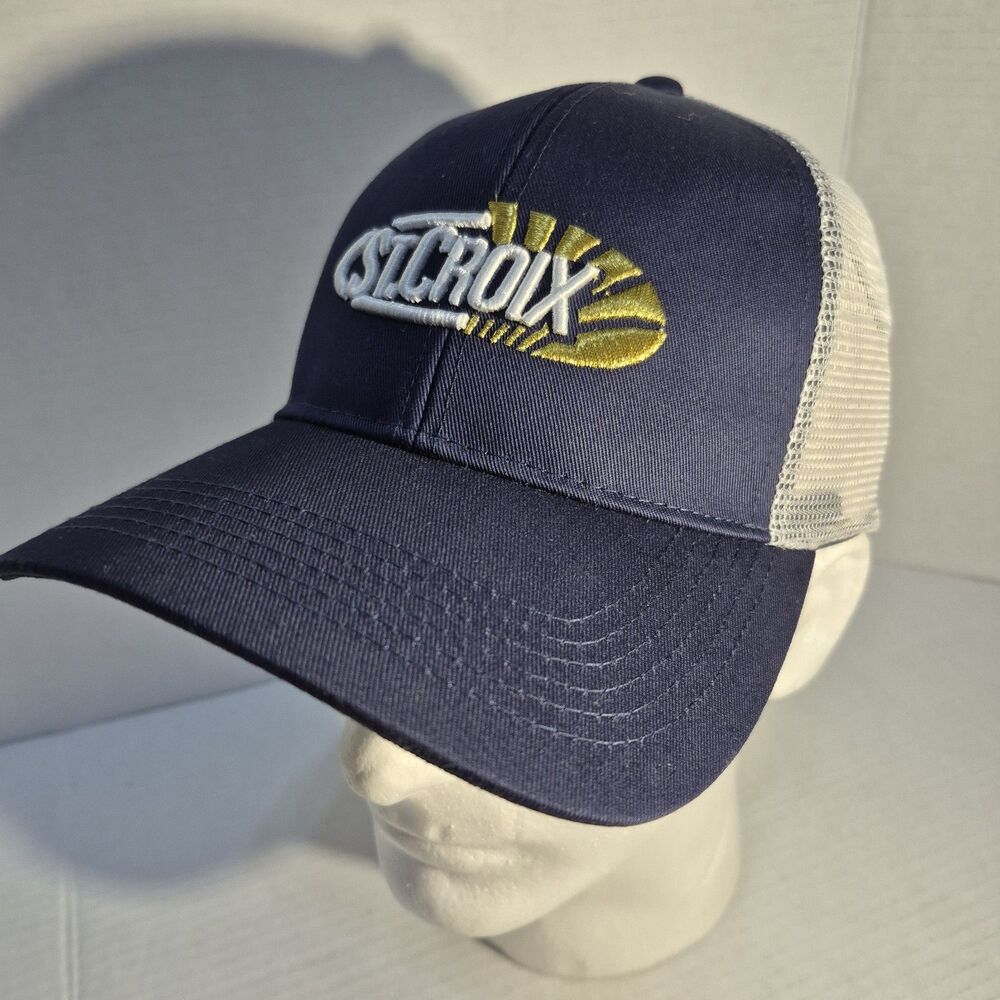 St Croix Fishing Hat Blue White Mesh Trucker Snapback Cap Mens Adjustable